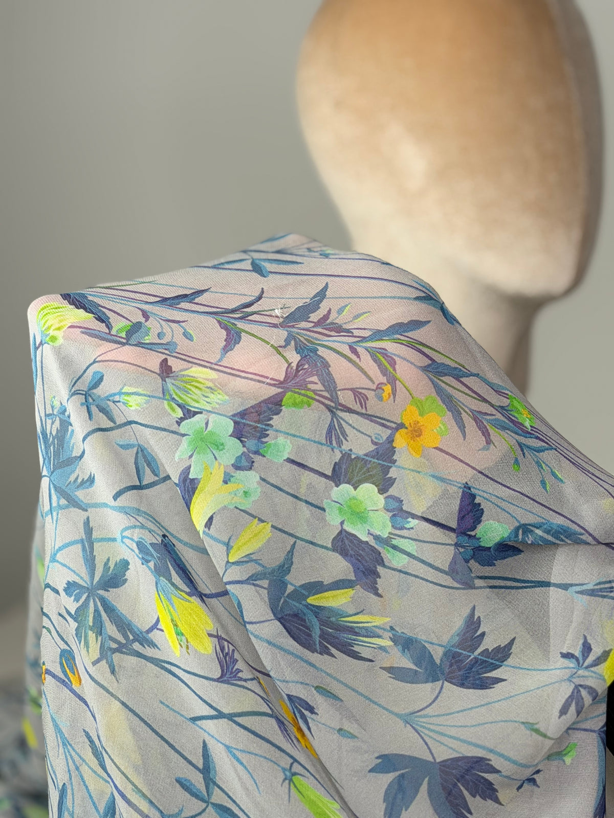 Carré Chiffon Fleurie GRIS - DÉFAUT