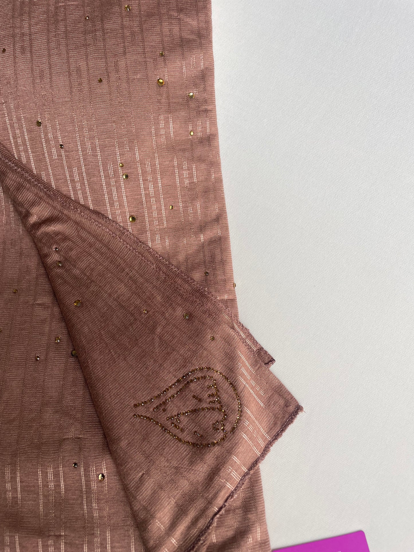 Jersey premium Strass goutte Marron