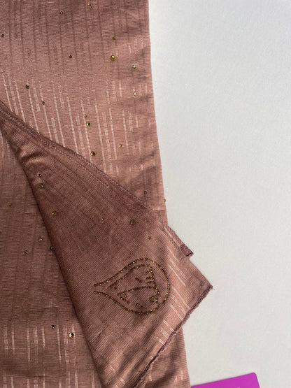 Jersey premium Strass goutte Marron