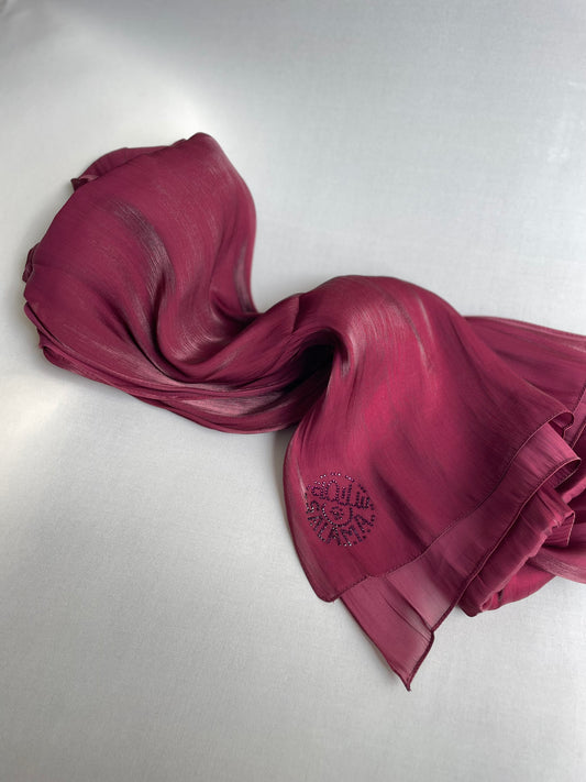 Organza de soie strass cerise