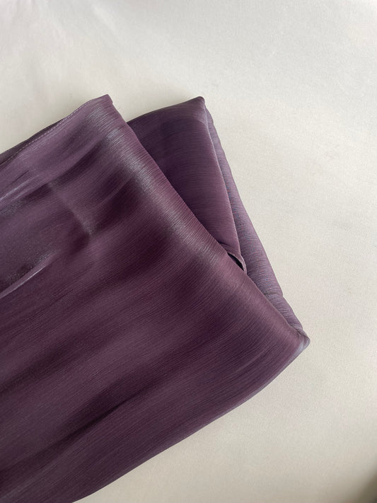 Chocolate Brown Rhinestone Silk Organza