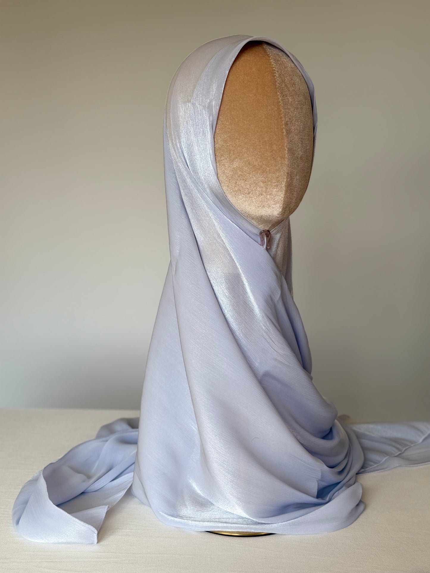 Organza de soie Lila Bleu avec Bonnet