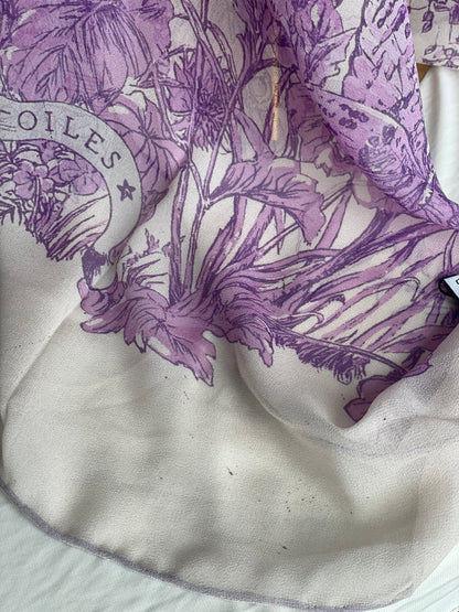 Carré Chiffon PAPILLON Rose (très petits défauts)