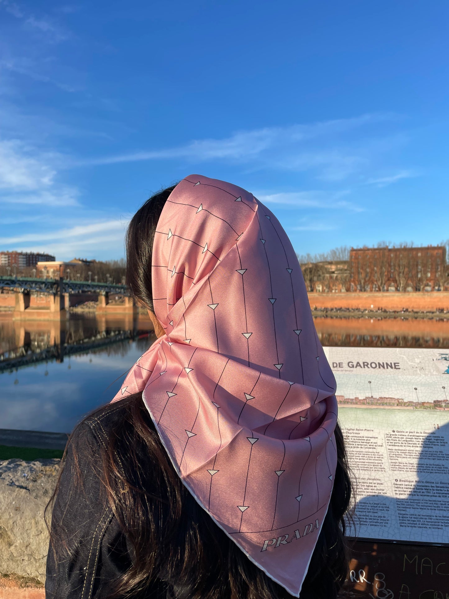 Prad pink silk square