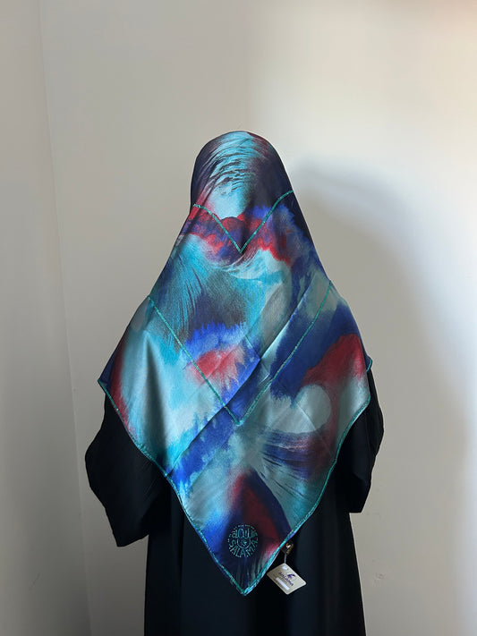 Blue Abstract Muslin Square