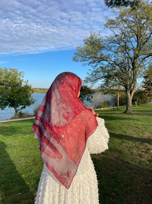 Ruby Muslin Square