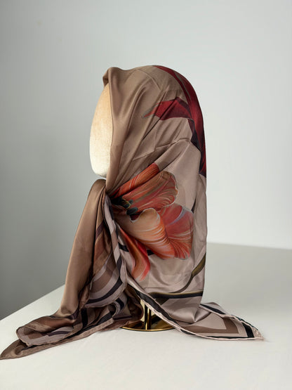 Carré fluide DUCHESSE Marron