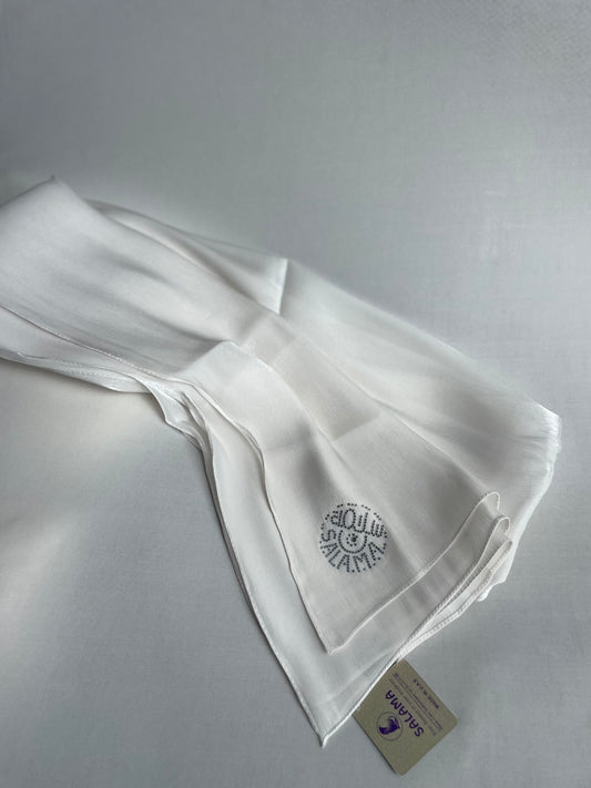 Organza de soie Blanc cassé