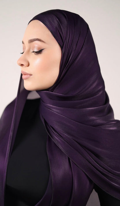Organza de soie Aubergine
