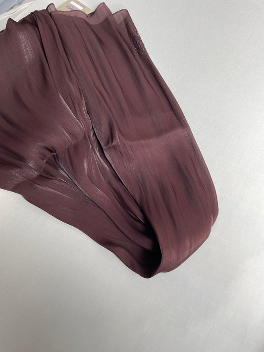 Organza de soie strass Marron Chocolat