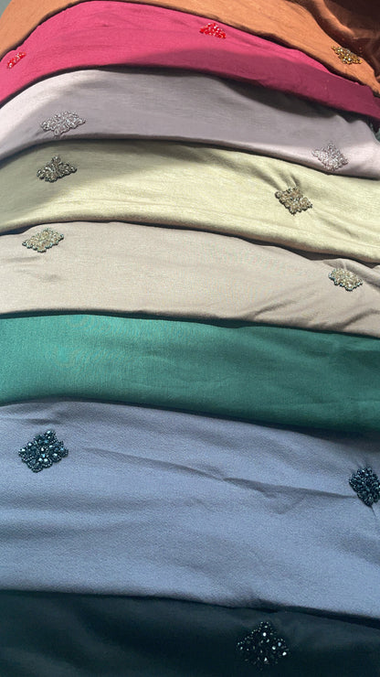 Hand embroidered jersey hijab