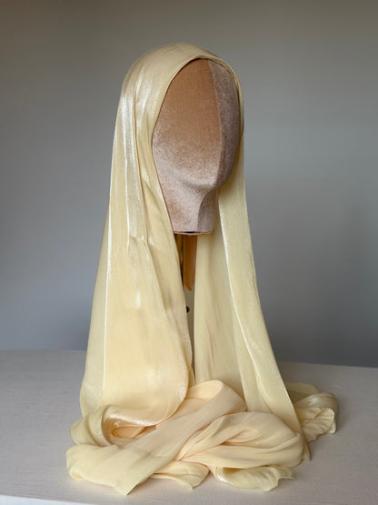 Organza de soie Jaune avec Bonnet