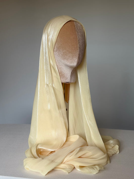 Organza de soie Jaune avec Bonnet
