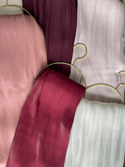 Red tone silk organza
