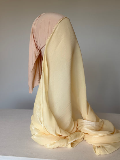 Organza de soie Jaune avec Bonnet