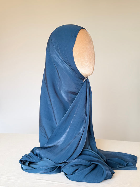 Organza de soie Bleu avec Bonnet