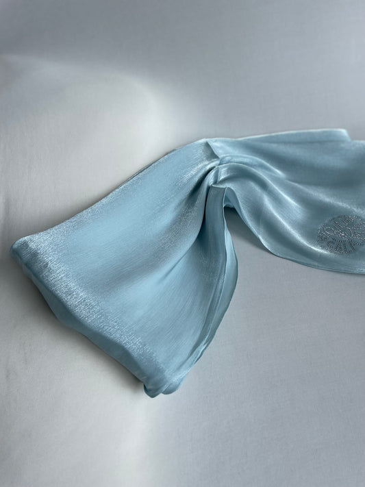 Organza de soie strass Turquoise