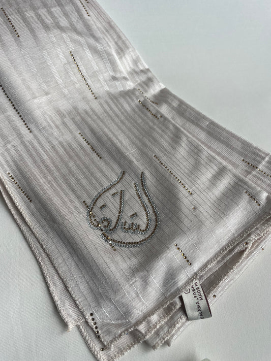 Jersey premium Strass Blanc cassé/beige