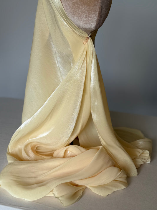Organza de soie Jaune avec Bonnet