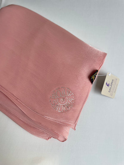 Organza de soie strass Saumon
