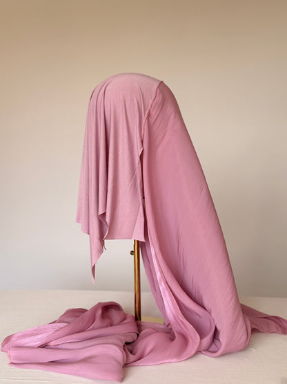 Organza de soie Rose avec Bonnet