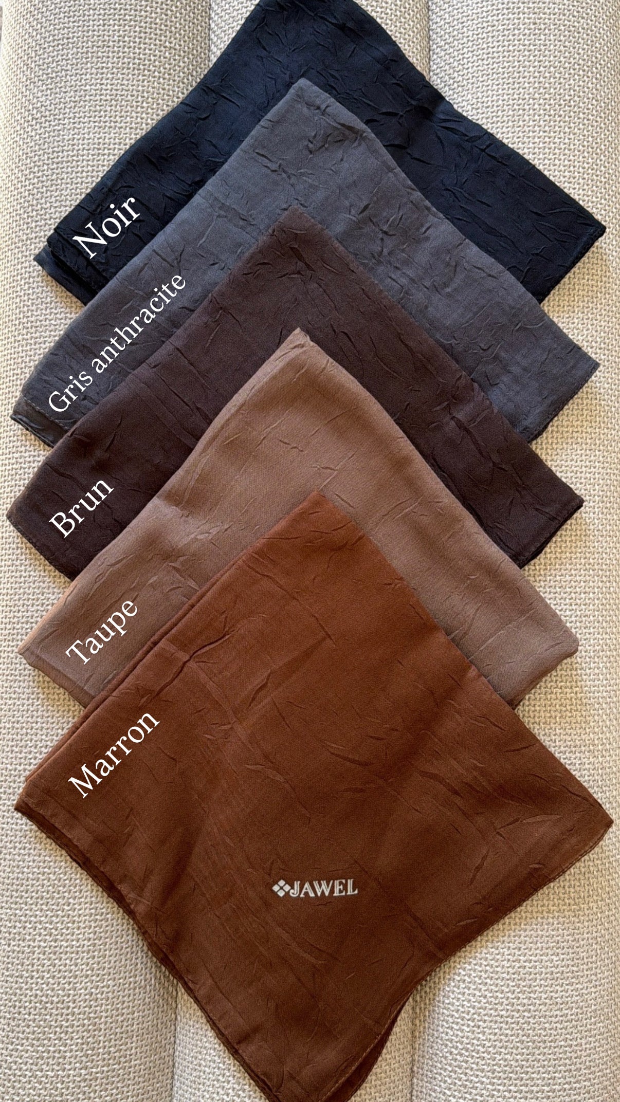 Carré JAWEL Bambou froissé (+couleurs)
