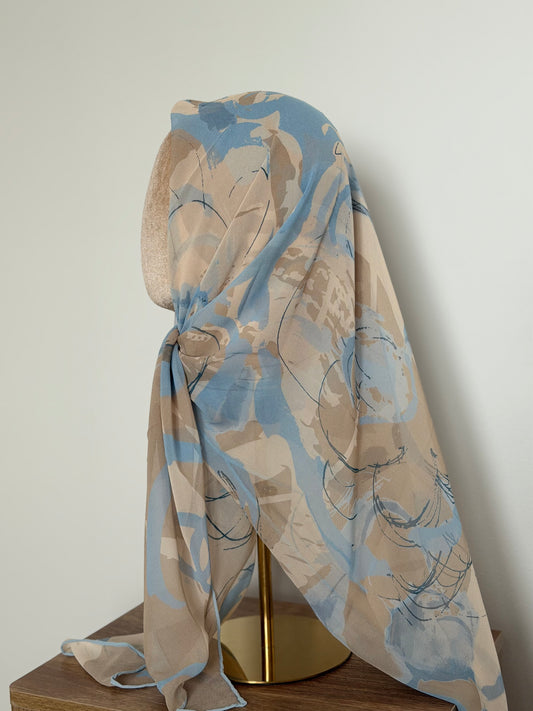 Carré Chiffon INAYA bleu